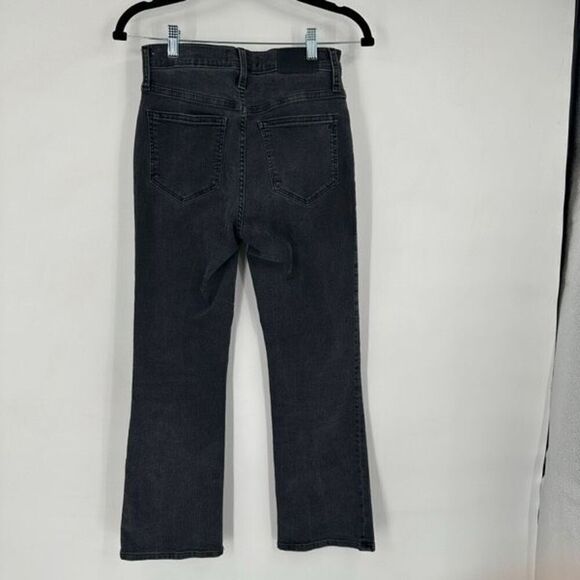 Madewell Cali Demi-Boot Jeans Bellspring Charcoal Black Button Fly Size 26 - Picture 3 of 13